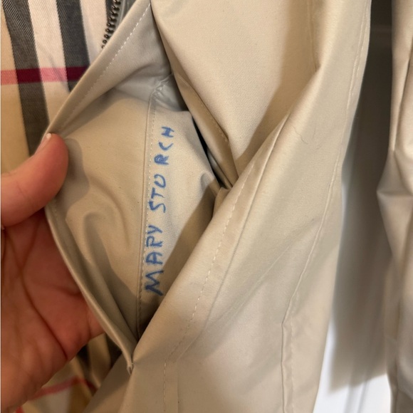 Authentic Burberry London Trench Coat Hooded Nova Check Lining Size 2R Vintage - Picture 13 of 13